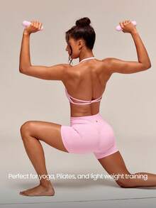 GLOWMODE 1-Piece 2.2 Lbs GripMatte Non-Slip Soft-Grip Silicone Hand Weights Dumbbells Yoga Pilates Gym Strength Training Fitness Active Accessory - Pink - View 2