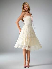 Sweetness Sweet All-Lace White Women's Mid-Length Dress - White - View 4