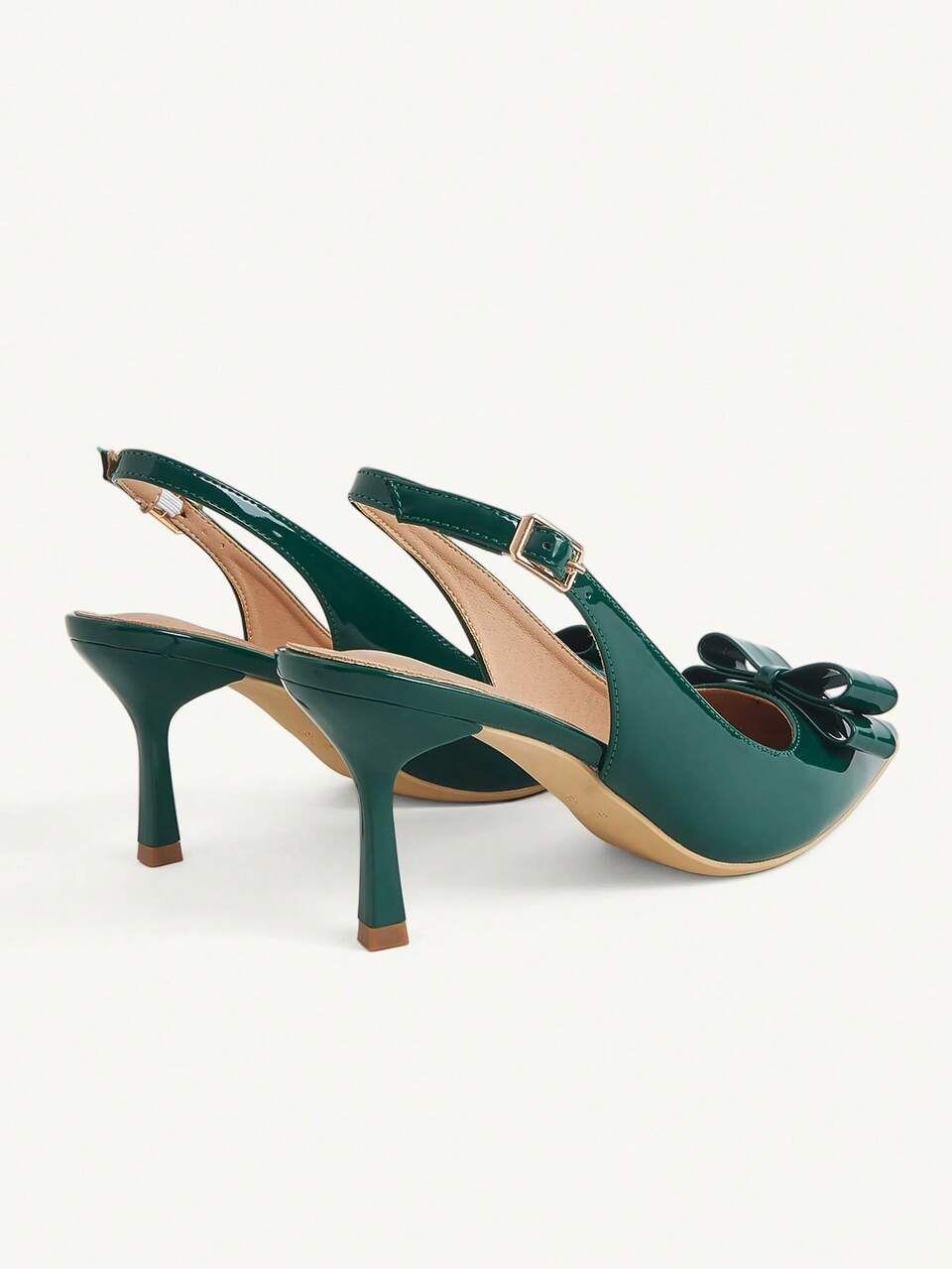 CUCCOO CHICEST Green Pointed Toe Round Vamp Double-Layer Bow Stiletto Shoes Fashionable And Sexy Commuting Daily Versatile Elegant Simple Women's Shoes