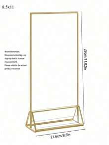 1pc Gold-Color Acrylic Transparent Table Card Holder. Gold-Plated Edge, Double-Sided Menu Display Stand. Acrylic Photo Frame, Applicable For: Wedding, Drinks, Restaurant, Banquet Seating Signs, Price Tag, Recipe Card Display In Stores. - multicolor - View 8