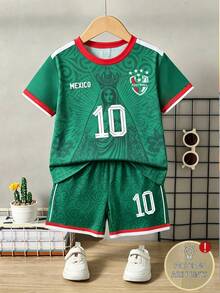Randomly Ships 1 Of 3 Comfortable Multi-Functional Sportswear, Suitable For Boys, With Number 10 Design, Exuding Spring Vibes, Showcasing - Multicolor - View 4