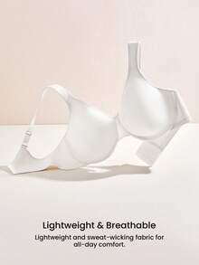 LUVLETTE Plus White 無內墊全罩式鋼圈內衣，無勒肩帶，側背收平運動內衣，縮胸基本款 SizeFreedom - 白色 - 查看 11