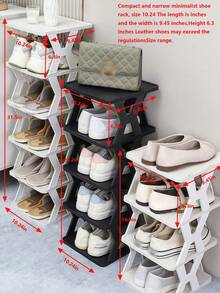 Multi‑Layer X‑Shape Shoe Rack, Space‑Saving Slim Shoe Organizer, Portable Stable Shoe Storage Shelf For Entryway Dorm Apartment - Multicolor - View 6