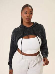 Levarali Sweatshirt Hoodie Kasual Ukuran Plus Wanita, Model Musim Gugur - Grey - View 6