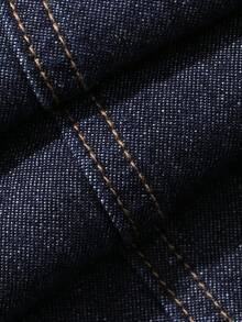 DAZY Women's Waist-Cinching Long Sleeve Denim Jacket And Loose Long Pants Casual Streetwear Denim Set Autumn Everyday Navy Blue - Dark Wash - View 8