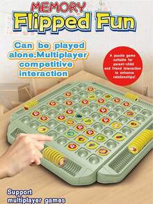 MINKOJA 4-Player Flip Flop Memory Match Game, Tabletop Competition Toy, Parent-Child Interactive Game, Focus Training Chess Puzzle Toy - Multicolor - View 1