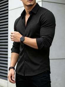Manfinity Homme Textured Black Jacket Is The Ideal Choice For Everyday Wear. - Black - View 5