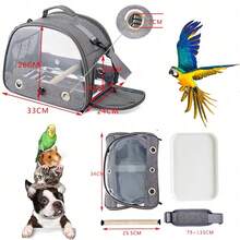 1pc Portable Large Parrot Cage: Comes With Travel Bag, Metal Tray And Mesh - Suitable For Carrying/Transporting African Grey Parrots, Eclectus Parrots And Other Medium To Large Birds - Multicolor - View 5
