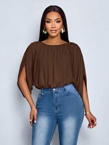 SOLERSUN Women's Summer Fashion Elegant Chic Daily Simple Ruched Blouse Social Festival Tops Casual Daily Wear Chic Y2K Loose Vest For Club Party Streetwear Night Going Out,Holidays Party Hen Do Wedding Bachelorette Bridal All Seasons,Vacation Daily Beach-Ready Travel - Brown - View 5