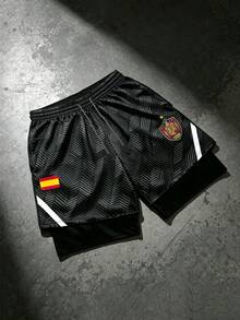 Sport MetroGents 男士抽繩腰休閒百搭日常旅行運動短褲 - 黑色 - 查看 1