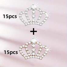 30/60Pcs Mini Crown Shaped Rhinestone Charms, Crystal Crown Decorations For DIY Crafts, Jewelry, Nail Art, Sewing Accessories - multicolor - View 14