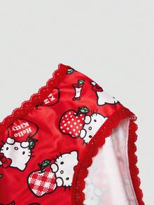 Chillnights HELLO KITTY AND FRIENDS | SHEIN سروال داخلي للبنات بتصميم فراولة حمراء محظوظة! 3 قطع احتفالية - متعدد الألوان - مشاهدة 10
