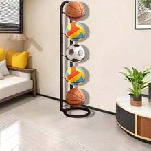 Estantería multifuncional para almacenamiento de balones de baloncesto para el hogar - Negro - Ver 8
