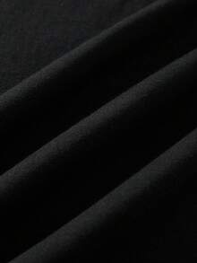 ROMWE MEN Street Life Men's Letter Print Round Neck Casual Tank Top - Black - View 3