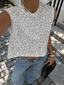 Siren Gaze Full Embroidery Women's Casual Round Neck Sleeveless Cropped Tank Top, Suitable For Summer - Multicolor - View 1