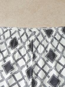 EverLounge Men's Lounge Shorts Black White Dot Diamond Grid Loose Sleep Boxers - Black and White - View 5