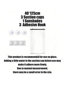 1 Set Blackout Roller Blind Includes 3 Suction Cups 3 Adhesive Hooks No Drill Retractable Sunshade Portable Curtain For Home Bathroom Kitchen Office - Sunshade Roller Blind - View 16