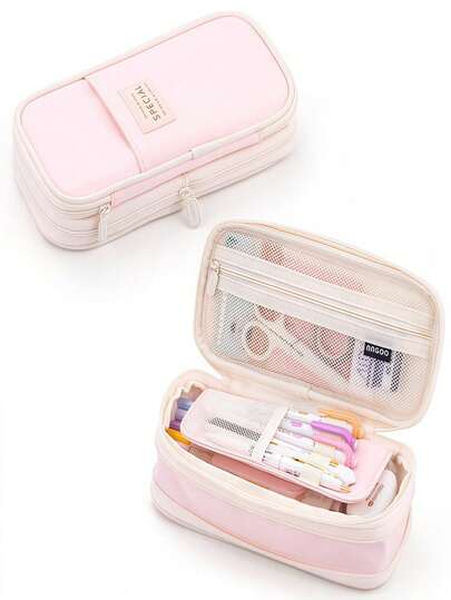 Large Capacity Multifunctional Pencil Case, Pencil Bag, Student Stationery Storage Box, School Supplies Pencil Storage Bag, Expandable Large Capacity Pencil Case