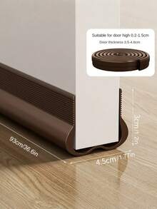 SHEIN 2pcs Adjustable Soft Rubber Door Draft Strips - Waterproof Windproof Noise-Reducing Insect-Proof Sealing Strips, Reusable Adhesive Door Bottom Protectors, Suitable For All Door Types, -Saving Soundproofing - 2pcs - View 7