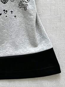 青少年女孩創意清新可愛兔子與貓咪耳機設計趣味字母印花 2合1露肩細肩帶短袖T恤 - 彩色 - 查看 6