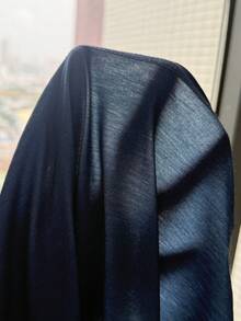 SHEIN 青少年女孩睡衣 春夏新款 皇家藍格紋印花 休閒寬鬆 極簡圓領短袖長褲家居服 - 寶藍色 - 查看 5