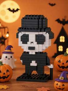 MINKOJA Halloween Cute Building Blocks Kit, Mini Q Version Skeleton Pumpkin Ghost Figures, Easy Assembly Educational Toy, Desktop Ornament, Halloween Party Favors Gift - Multicolor - View 4