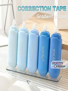 5pcs/Set Gradient Correction Tape, Simple & Stylish For Students, Portable Back To School - 5pcs - View 1