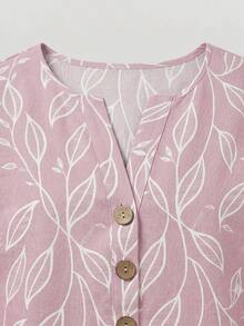 Zayélia Lady's Smooth-Woven Elegant And Simple Casual Summer Blouse, Work Shirt - Pink - View 3