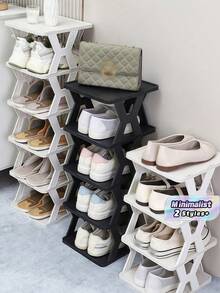 Multi‑Layer X‑Shape Shoe Rack, Space‑Saving Slim Shoe Organizer, Portable Stable Shoe Storage Shelf For Entryway Dorm Apartment - Multicolor - View 1