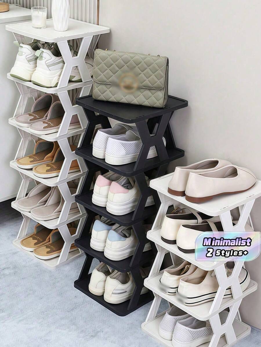 Multi‑Layer X‑Shape Shoe Rack, Space‑Saving Slim Shoe Organizer, Portable Stable Shoe Storage Shelf For Entryway Dorm Apartment - Multicolor - View 1