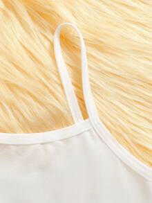 4pcs/Set Girls' Camisole Underwear, Pure White Combination Series, Soft And Smooth Texture, Knitted Fabric, High Elasticity, With Padding, Winter - White - View 3