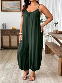 Weeklong Mono casual texturizado holgado con fruncido para otoño - Verde militar - Ver 5