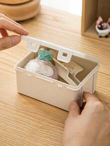 Madebyblanc 1pc/2pcs Cosmetic Small Parts Hair Accessory Storage Box, Household Hairpin Jewelry Box, Detachable Jewelry Box, Multifunctional Valley Small Card Organizer Box - Multicolor - View 3
