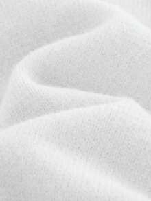 SHEIN 新生女婴可爱心形印花长袖针织连体衣，秋冬 - 白色 - 查看 8