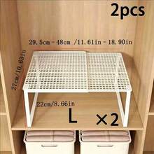 2pcs/1pc Rak Organizer Lemari Multifungsi yang Dapat Diperluas - Rak Penyimpanan Pakaian Logam Kokoh dengan Tinggi yang Dapat Diatur, Cocok untuk Rumah, Kantor, Toko Ritel, Dapur, Kamar Tidur, Meja, Rak Sepatu, Rak Buku, Rak Lemari Pakaian, Pengorganisasian Rumah & Kantor - View 15