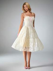 Sweetness Sweet All-Lace White Women's Mid-Length Dress - White - View 1