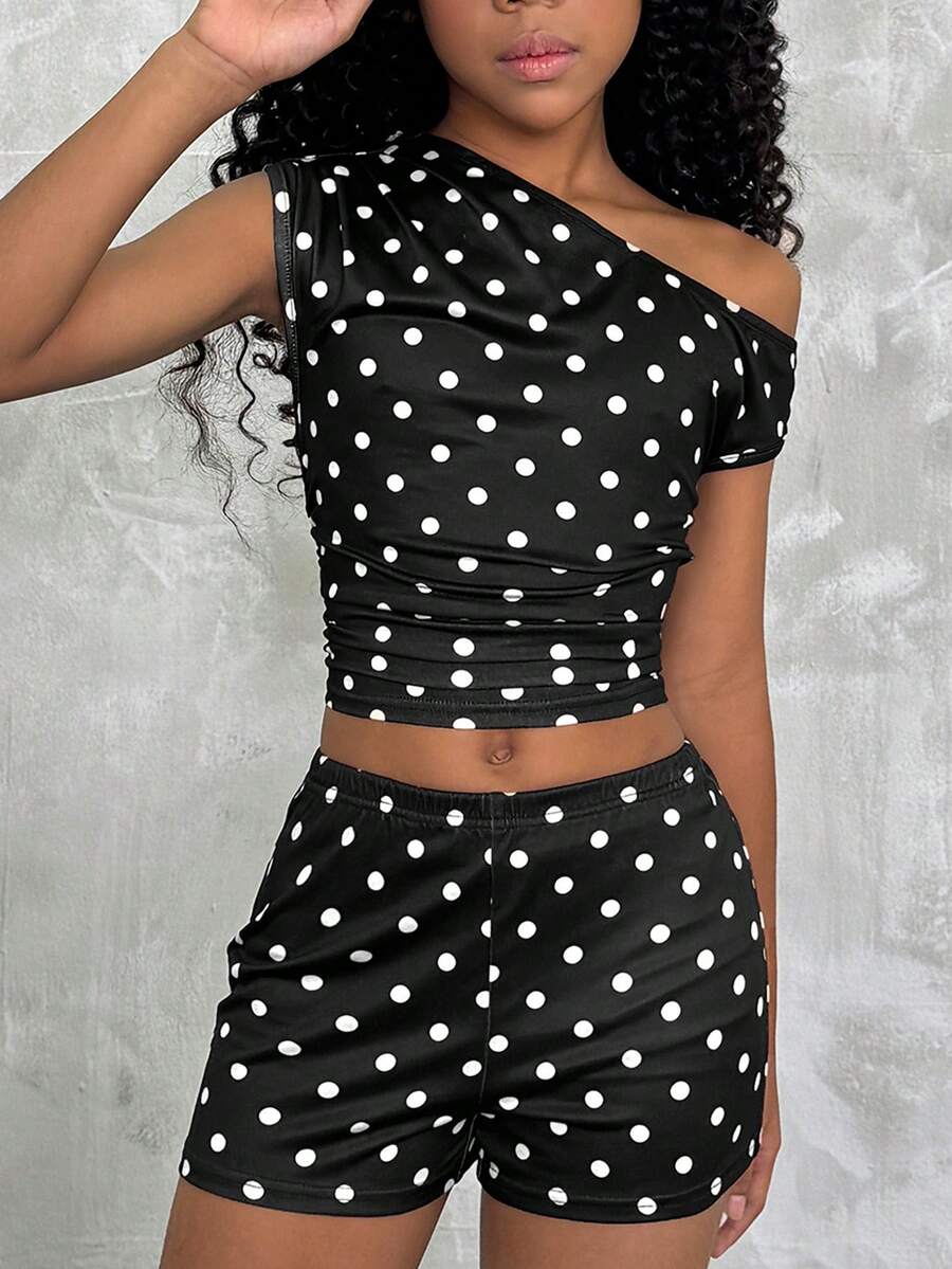 Tween Girl 2pcs/Set Fall Tween Girls Clothes Back To School Old Money 2000s Country Concert Outfit Cute - Black - View 1