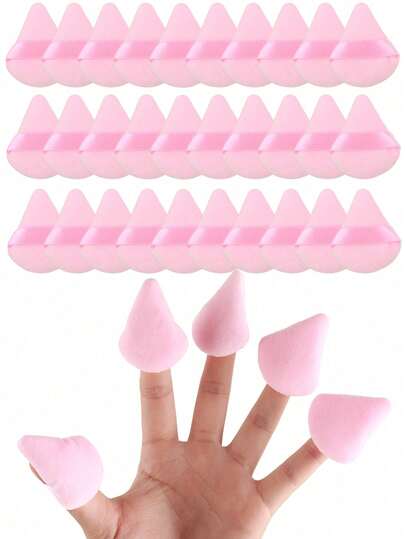 10/50/60Pcs Triangle Double-Sided Makeup Sponges – Soft Fluffy Powder Puffs For Face & Body, Versatile Makeup Blender Set For Travel, Gift