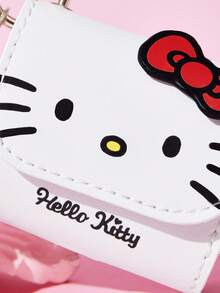HELLO KITTY AND FRIENDS | SHEIN 可愛貓咪印花迷你收納小包，附櫻桃吊飾與編織掛繩，亦可作為零錢包或包包裝飾 - 紅色蝴蝶結款 - 查看 3
