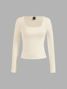 SHEIN EZwear 3 件装修身女士长袖休闲 T 恤，适合夏季 - 彩色 - 查看 5