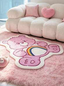 SHEIN X Care Bears 1件裝 LOGO裝飾地毯 - carebear-淺粉 - 查看 2
