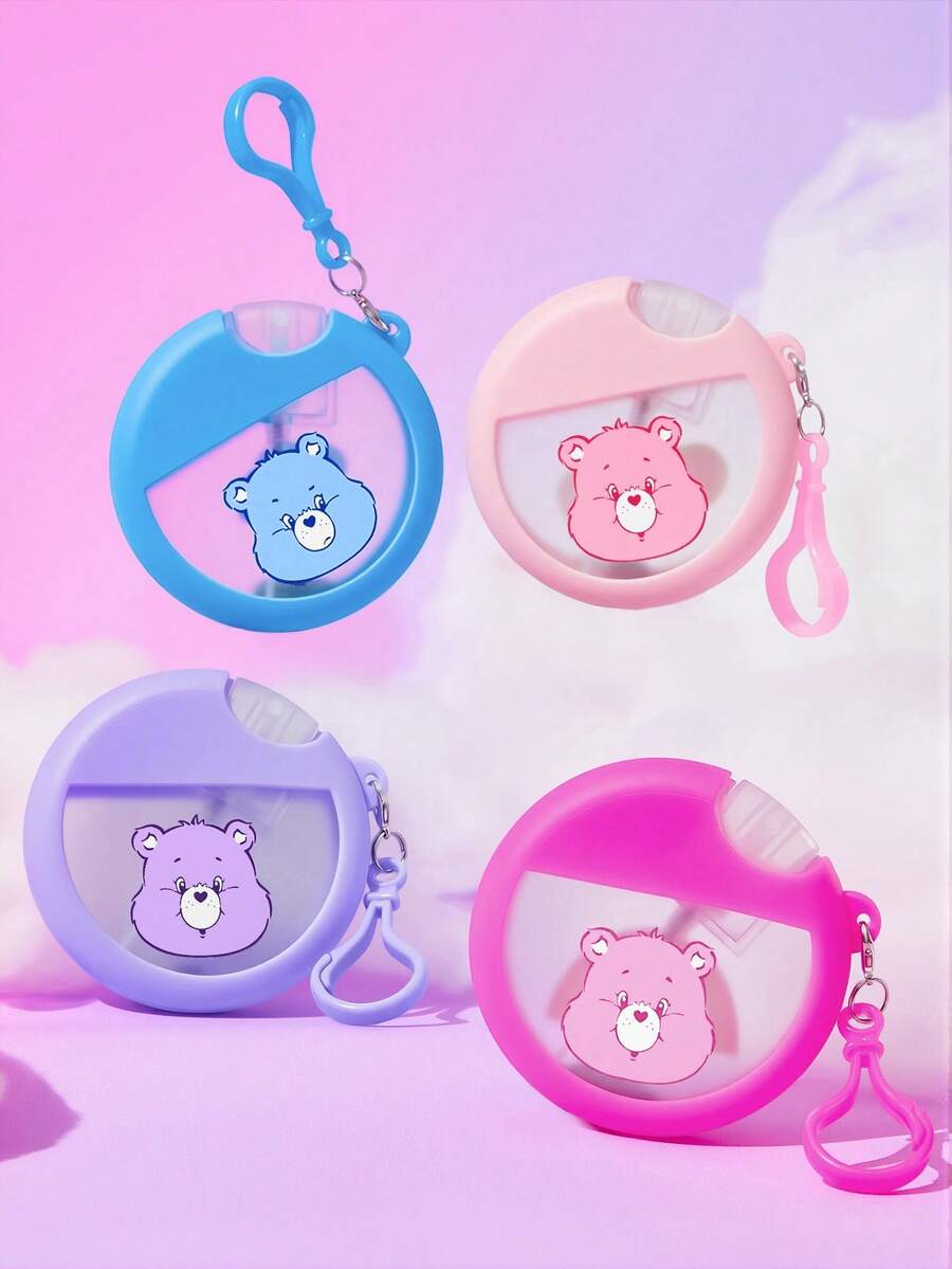 SHEIN X Care Bears 25ml/0.87oz 可愛熊便攜噴霧瓶，可補充酒精洗手液瓶，配備矽膠保護套，附掛繩，柔軟矽膠材質，迷你卡片噴霧瓶，化妝品旅行分裝瓶，按壓式噴嘴 - 彩色 - 查看 1