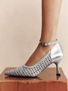 Rosivie Women's Fashion Elegant Commuter Pointed Toe High Heels - Silver - View 5