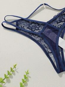 Divavoom 3-Piece Lace Patchwork Panty Set - Blue - View 7