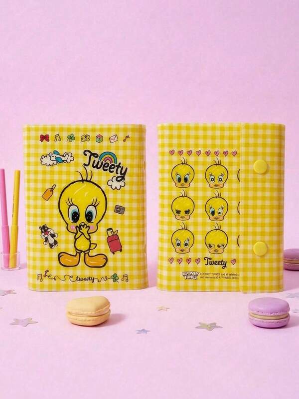 LOONEY TUNES X POKOJA LAND 1pc A7 Size Portable Transparent Star Loose Leaf Binder, Photo Storage Bag, Album, Budget Planner, Diary, Notebook, Great For Office Workers, Students, Planner Enthusiasts, Daily Office, Campus Study, Commuting Carry, Star Aesthetic Design