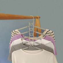 5-Tier Clothes Hanger Maximizes Your Closet Space With This Multilayer Folding Clothes Rack! Multifunctional Hanger, 5-Layer Metal Sponge Clothes Rack, Detachable, High-End Magic Non-Slip Multifunctional Storage Organizer Clothes Rack - Black - View 3