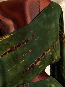 Amplova Women's 2 Pieces Dark Green Branch Sexy Bohemian Boho Art Style Cover-Up Set Vacation Summer - Army Green - View 6