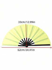 SHEIN 1Pc Solid Color Classical Tai Chi Kung Fu Fan, 13-Inch Plastic Ribs Tough And Durable, Smooth Opening Closing With Crisp Sound, Ideal For Dance Performance Tai Chi Practice, Multiple Colors Available Foldable Portable. - A - View 2