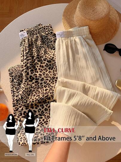 SHEIN Tall CURVE Plus Size Women's Denim Pocket Casual Versatile Everyday Travel Long Pants 2pcs/Set