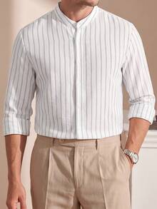 Core Aspect Camisa casual a rayas versátil para uso diario para hombres - Multicolor - Ver 6